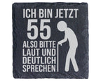 Schiefer Untersetzer 55 Geburtstag Lustiger Spruch - Geschenk für Männ – Bild 1