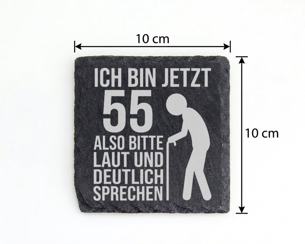 Schiefer Untersetzer 55 Geburtstag Lustiger Spruch - Geschenk für Männ – Bild 4