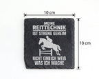 Schiefer Untersetzer Reiter Spruch Reittechnik Streng Geheim - Geschen – Bild 4