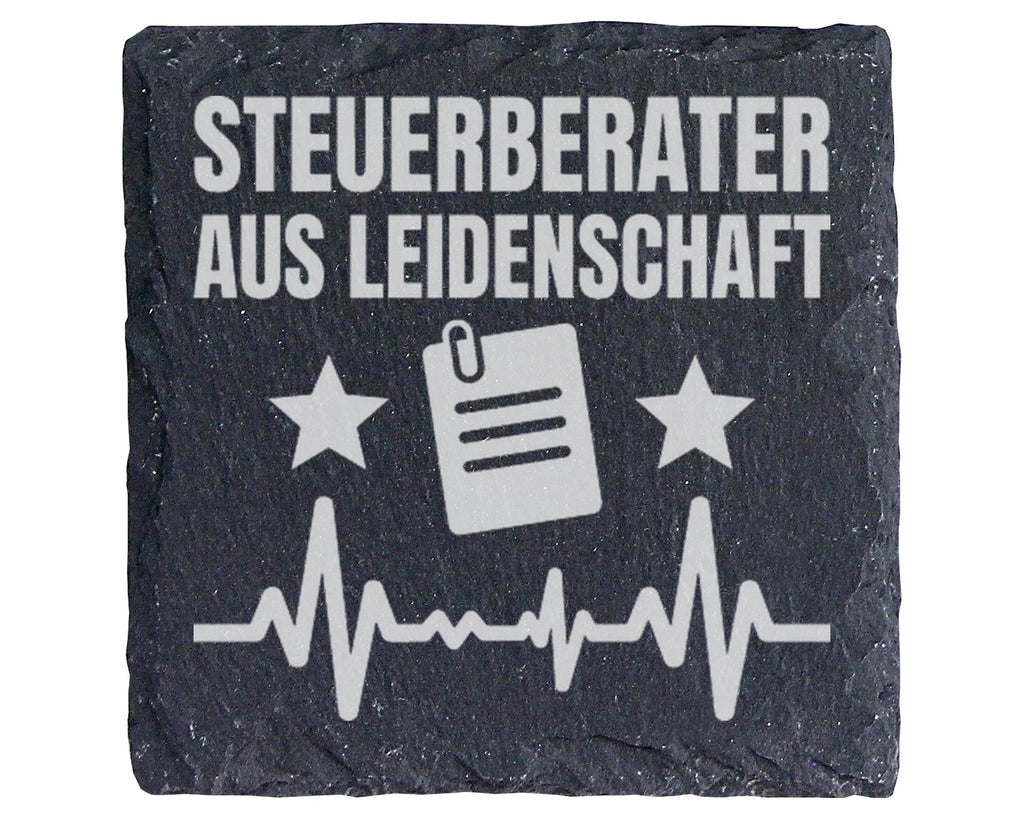 Schiefer Untersetzer Steuerberater Aus Leidenschaft Herzschlag - Gesch – Bild 1