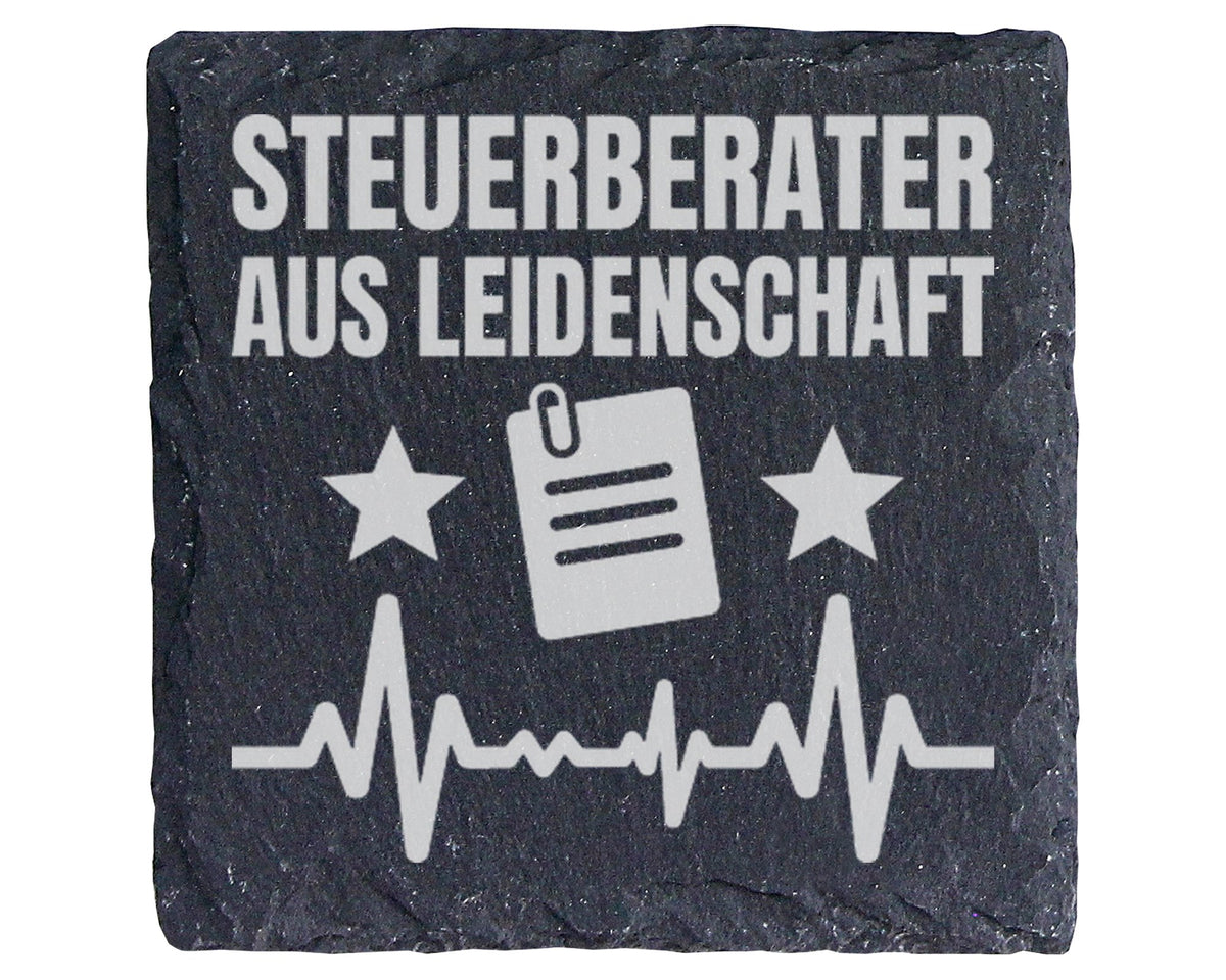 Schiefer Untersetzer Steuerberater Aus Leidenschaft Herzschlag - Gesch – Bild 1