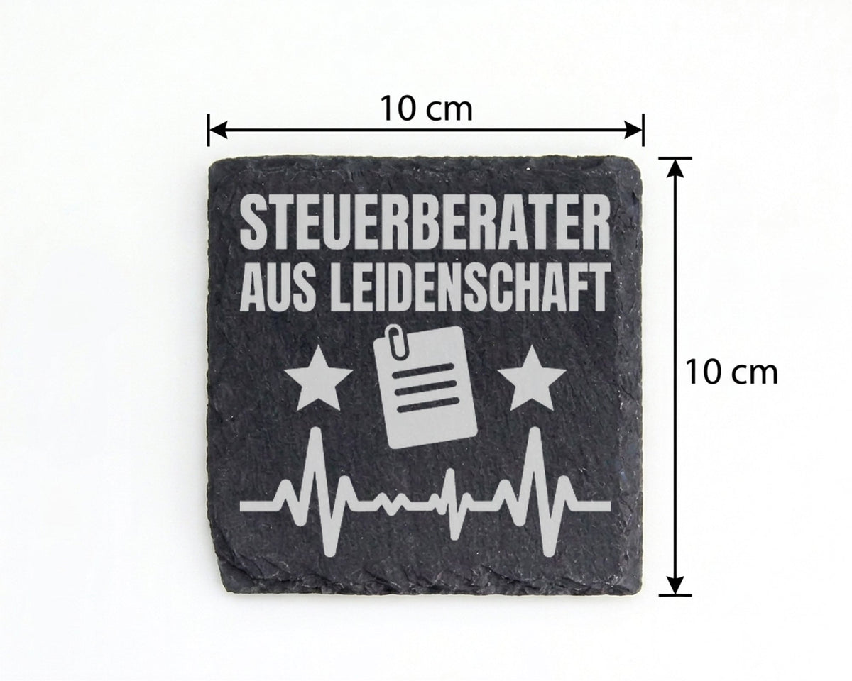 Schiefer Untersetzer Steuerberater Aus Leidenschaft Herzschlag - Gesch – Bild 4