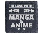 Schiefer Untersetzer In Love With Manga Anime Augen - Geschenk für Ota – Bild 1