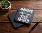 Schiefer Untersetzer Anime Spruch Because People Sucks - Lustiges Gesc – Bild 5