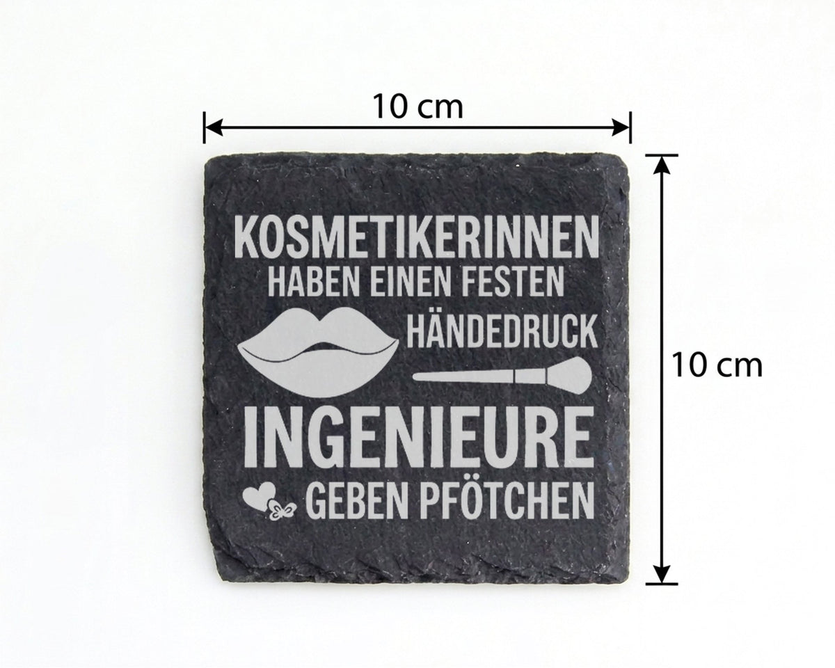 Schiefer Untersetzer Kosmetikerinnen Haben Festen Händedruck Ingenieur – Bild 4