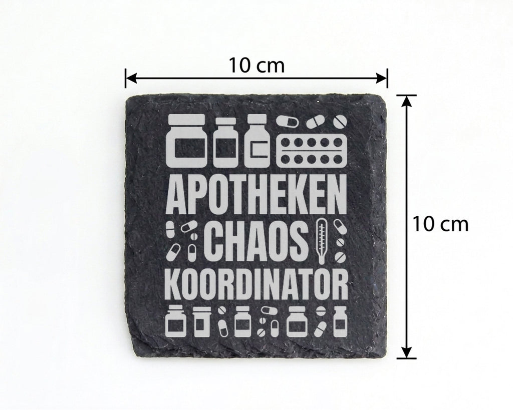 Schiefer Untersetzer Apotheken Chaos Koordinator - Lustiges Geschenk f – Bild 4