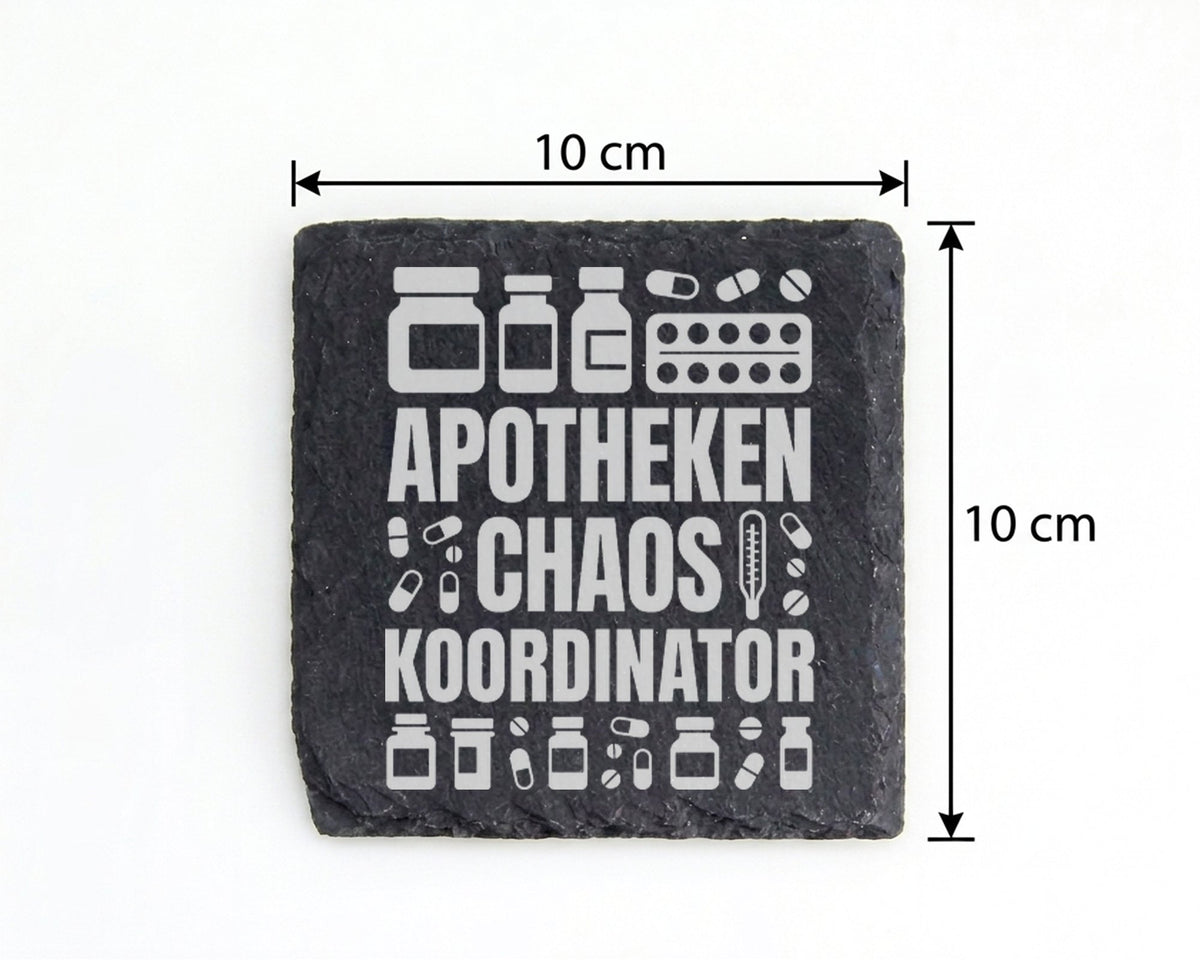 Schiefer Untersetzer Apotheken Chaos Koordinator - Lustiges Geschenk f – Bild 4