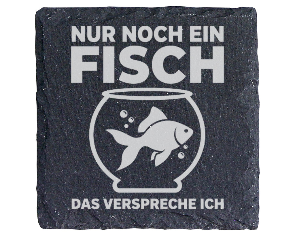 Schiefer Untersetzer Fisch Nur Noch Ein Versprechen - Lustiges Geschen – Bild 1
