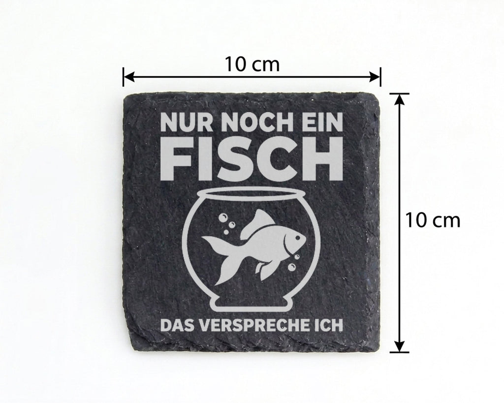 Schiefer Untersetzer Fisch Nur Noch Ein Versprechen - Lustiges Geschen – Bild 4