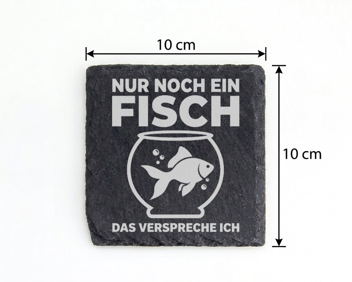 Schiefer Untersetzer Fisch Nur Noch Ein Versprechen - Lustiges Geschen – Bild 4