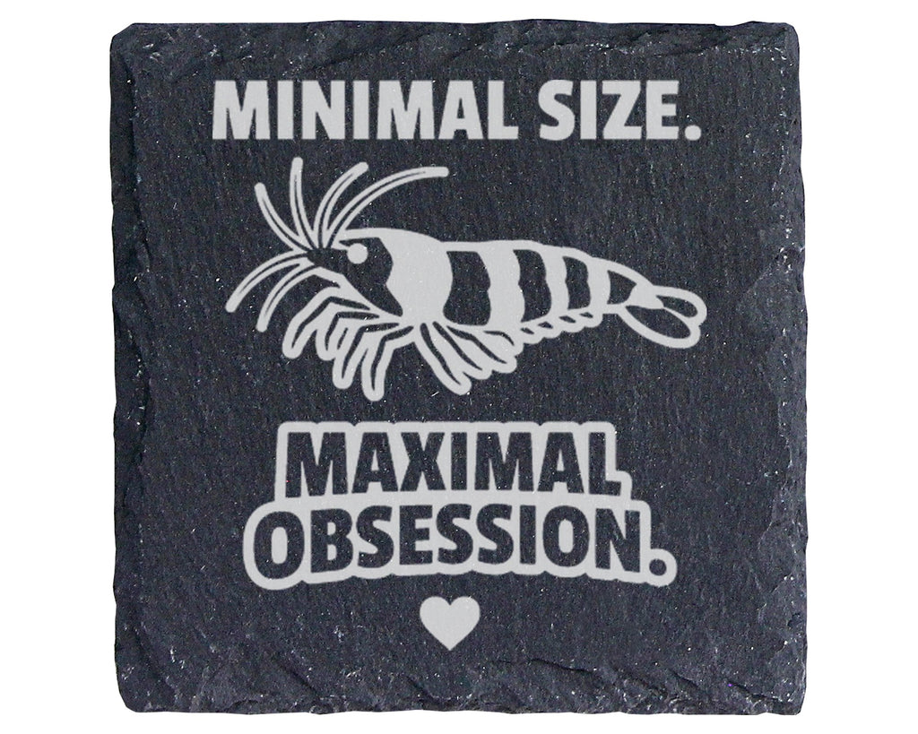Schiefer Untersetzer Garnele Minimal Size Maximal Obsession - Geschenk – Bild 1