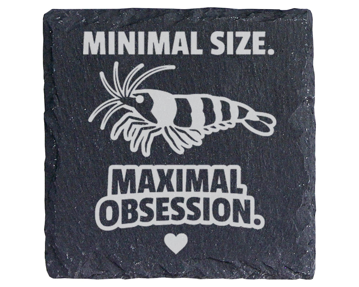 Schiefer Untersetzer Garnele Minimal Size Maximal Obsession - Geschenk – Bild 1