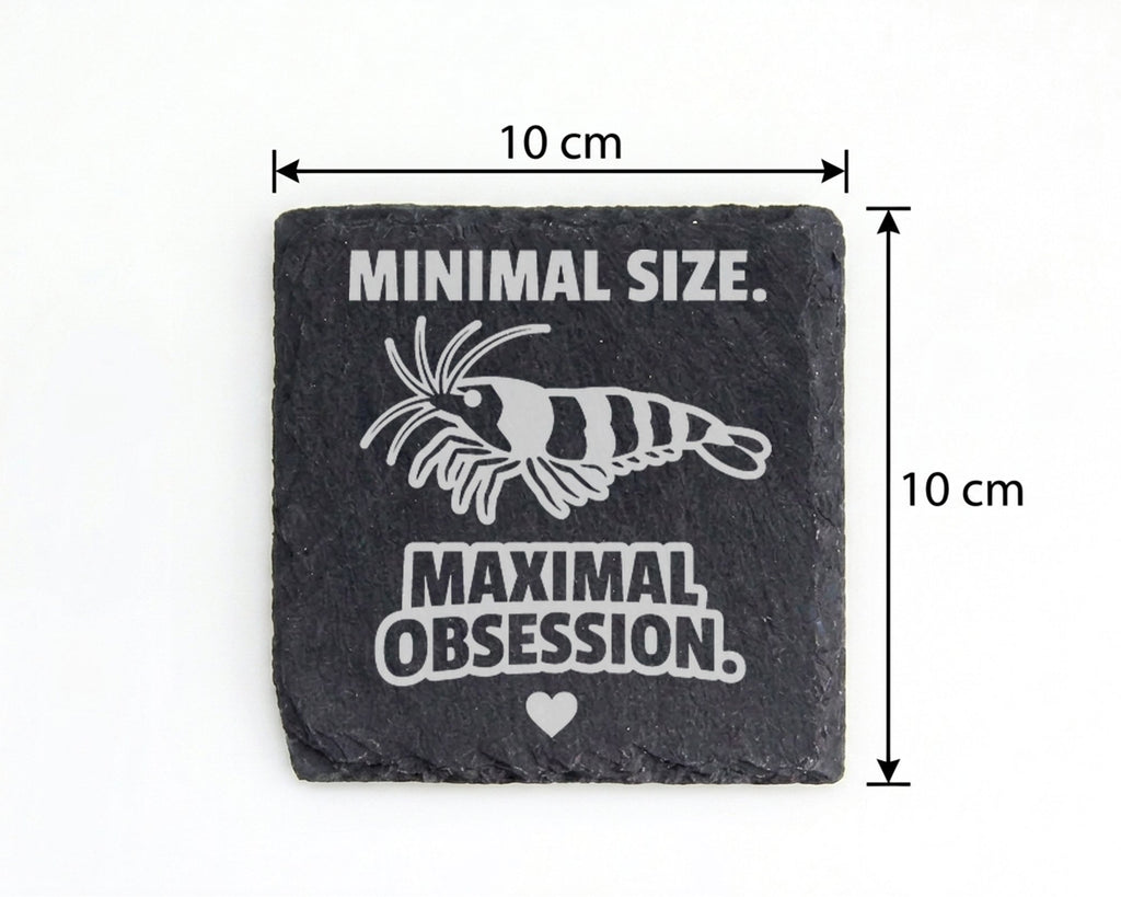 Schiefer Untersetzer Garnele Minimal Size Maximal Obsession - Geschenk – Bild 4