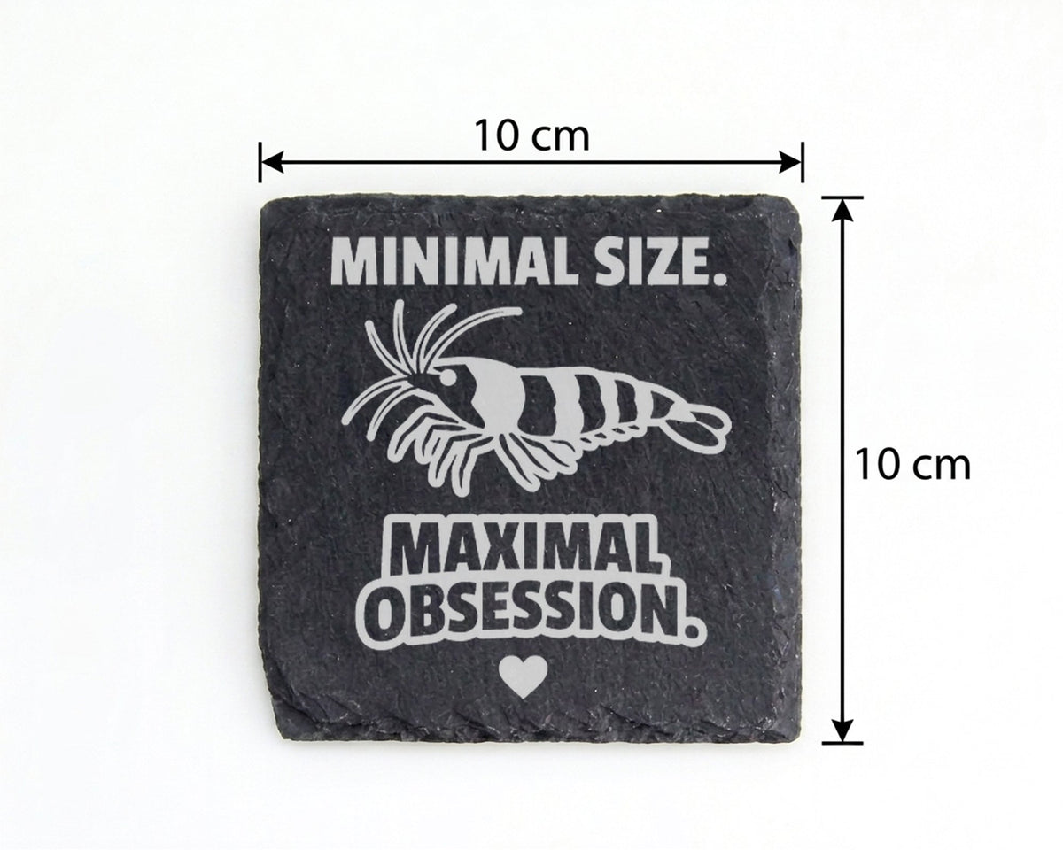 Schiefer Untersetzer Garnele Minimal Size Maximal Obsession - Geschenk – Bild 4
