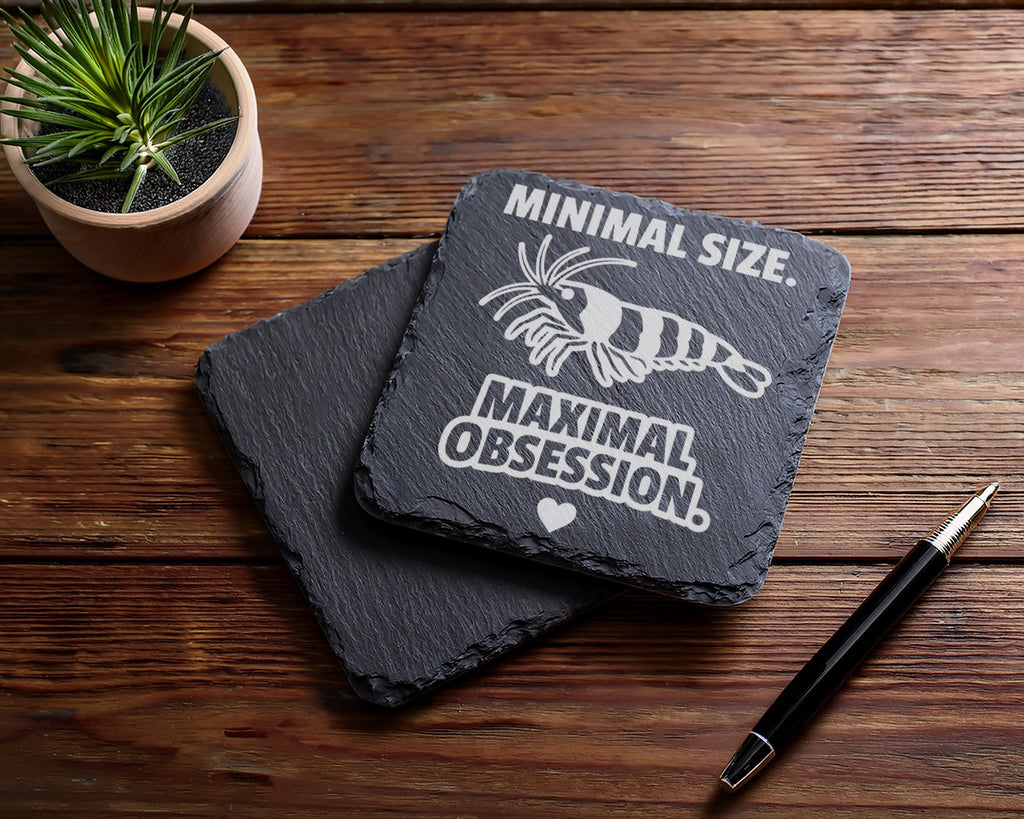 Schiefer Untersetzer Garnele Minimal Size Maximal Obsession - Geschenk – Bild 5
