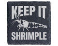 Schiefer Untersetzer Garnele Keep It Shrimple Spruch - Geschenk für Aq – Bild 1