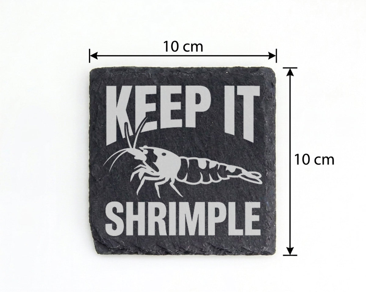 Schiefer Untersetzer Garnele Keep It Shrimple Spruch - Geschenk für Aq – Bild 4