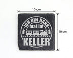Schiefer Untersetzer Eisenbahn Ich Bin Dann Mal Im Keller - Geschenk f – Bild 4