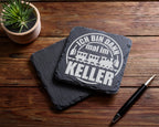 Schiefer Untersetzer Eisenbahn Ich Bin Dann Mal Im Keller - Geschenk f – Bild 5