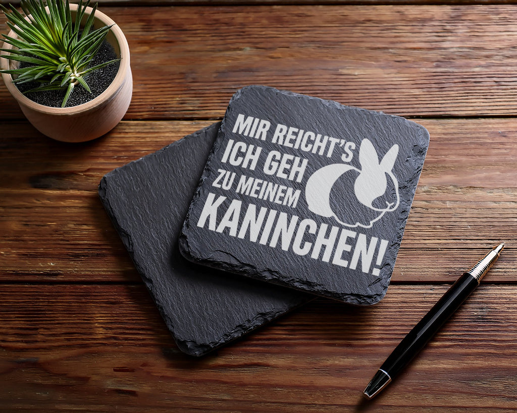 Schiefer Untersetzer Kaninchen Mir Reichts Ich Geh Zu Meinem - Lustige – Bild 5