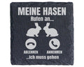 Schiefer Untersetzer Hasen Rufen An - Lustiges Geschenk für Kaninchen  – Bild 1