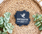 Schiefer Untersetzer Konfirmation 2027 Taube Ölzweig - Geschenk Für Ko – Bild 3