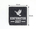 Schiefer Untersetzer Konfirmation 2027 Taube Ölzweig - Geschenk Für Ko – Bild 4