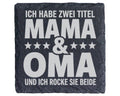 Schiefer Untersetzer Zwei Titel Mama Oma - Geschenk Für Beste Großmutt – Bild 1