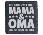 Schiefer Untersetzer Zwei Titel Mama Oma - Geschenk Für Beste Großmutt – Bild 1