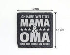 Schiefer Untersetzer Zwei Titel Mama Oma - Geschenk Für Beste Großmutt – Bild 4