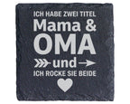 Schiefer Untersetzer Ich Habe Zwei Titel Mama Und Oma - Geschenk Für M – Bild 1