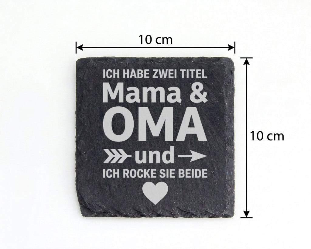 Schiefer Untersetzer Ich Habe Zwei Titel Mama Und Oma - Geschenk Für M – Bild 4