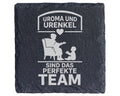 Schiefer Untersetzer Uroma Und Urenkel Team Spruch - Geschenk für Urgr – Bild 1