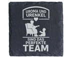 Schiefer Untersetzer Uroma Und Urenkel Team Spruch - Geschenk für Urgr – Bild 1
