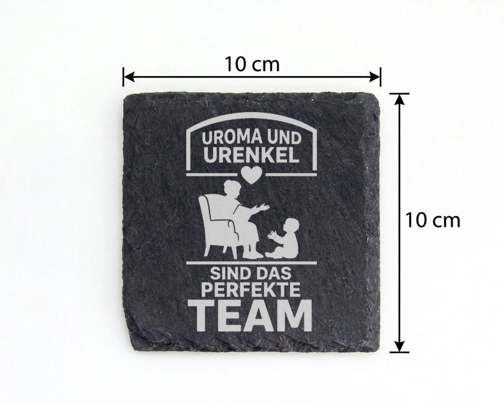 Schiefer Untersetzer Uroma Und Urenkel Team Spruch - Geschenk für Urgr – Bild 4