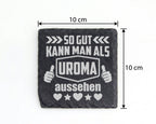 Schiefer Untersetzer Uroma So Gut Aussehen - Lustiges Geschenk für Urg – Bild 4