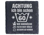 Schiefer Untersetzer 60 Geburtstag Achtung Handwäsche - Lustiges Gesch – Bild 1