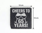 Schiefer Untersetzer 65 Jahre Cheers To Years - Geschenk zum Geburtsta – Bild 4