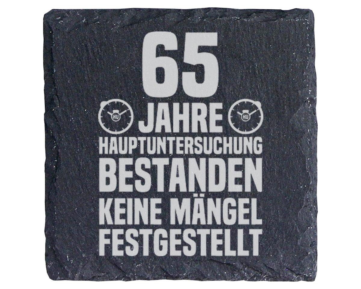 Schiefer Untersetzer 65 Jahre Hauptuntersuchung Bestanden - Lustiges G – Bild 1