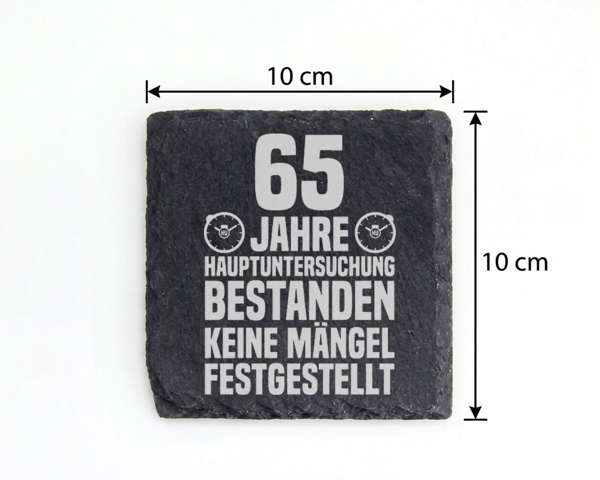 Schiefer Untersetzer 65 Jahre Hauptuntersuchung Bestanden - Lustiges G – Bild 4