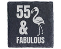 Schiefer Untersetzer Flamingo 55 And Fabulous - Geschenk zum Geburtsta – Bild 1