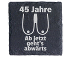 Schiefer Untersetzer 45 Jahre Ab Jetzt Geht's Abwärts - Lustiges Gesch – Bild 1