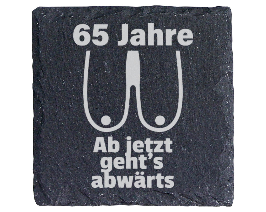 Schiefer Untersetzer 65 Jahre Busen Abwärts - Lustiges Geschenk Für Fr – Bild 1