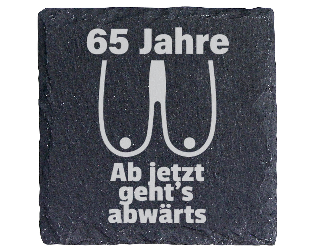 Schiefer Untersetzer 65 Jahre Busen Abwärts - Lustiges Geschenk Für Fr – Bild 1