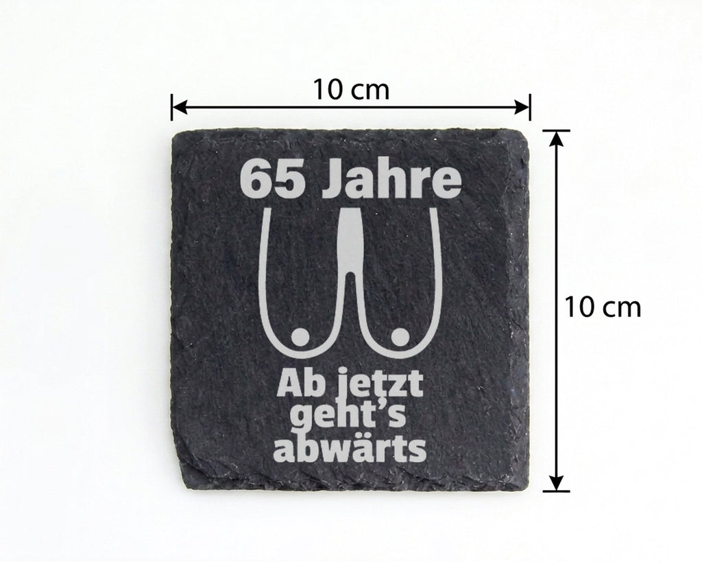 Schiefer Untersetzer 65 Jahre Busen Abwärts - Lustiges Geschenk Für Fr – Bild 4