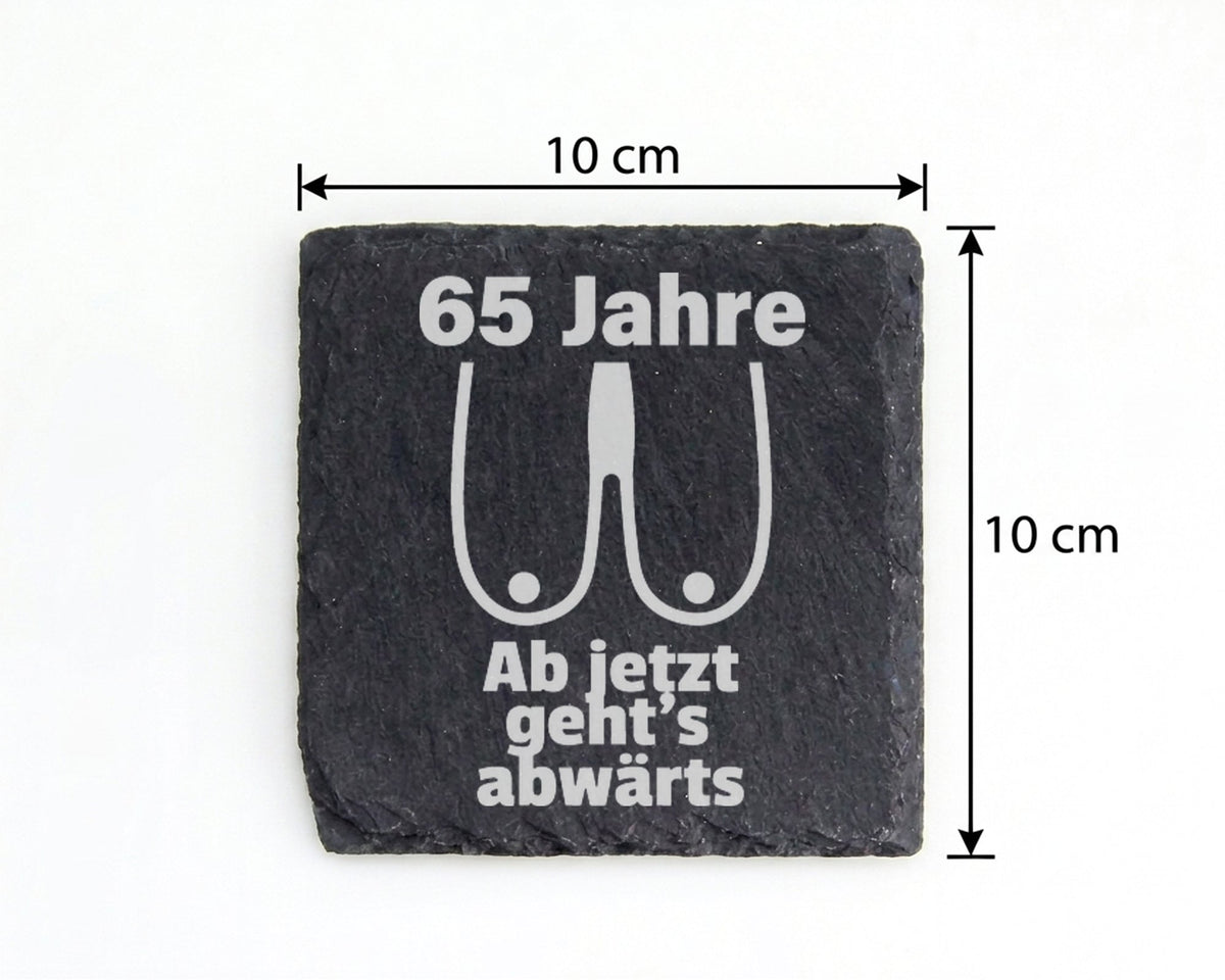 Schiefer Untersetzer 65 Jahre Busen Abwärts - Lustiges Geschenk Für Fr – Bild 4
