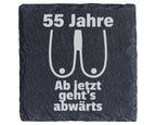 Schiefer Untersetzer 55 Jahre Ab Jetzt Gehts Abwärts - Lustiges Gesche – Bild 1