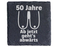 Schiefer Untersetzer 50 Jahre Brüste Ab Jetzt Geht's Abwärts - Lustige – Bild 1