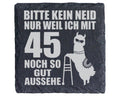 Schiefer Untersetzer 45 Geburtstag Bitte Kein Neid Lama - Lustiges Ges – Bild 1