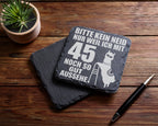 Schiefer Untersetzer 45 Geburtstag Bitte Kein Neid Lama - Lustiges Ges – Bild 5